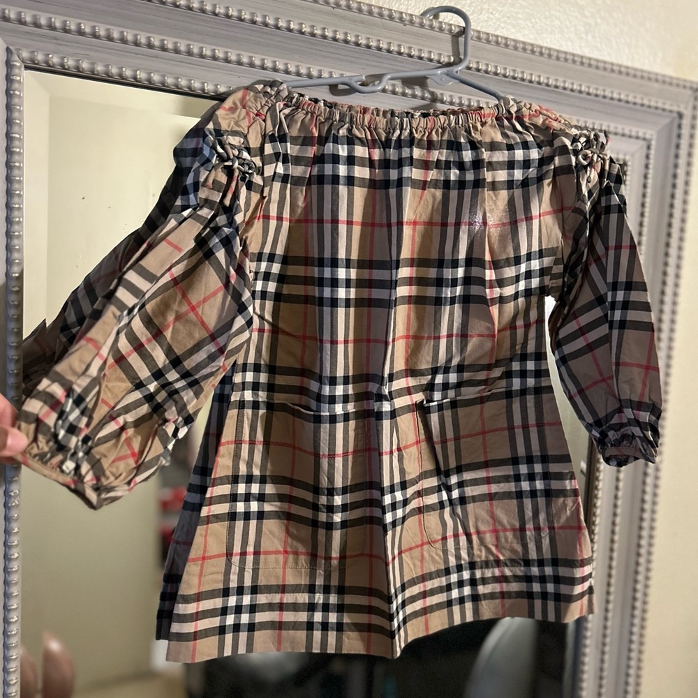 Like NEW kids Burberry dress only worn once. Kids size 4 yrs